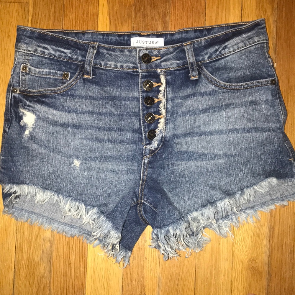 SOLD - Denim Frayed Shorts